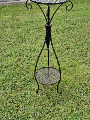 Wrought Iron Plant Stand new with artistic copper patina
