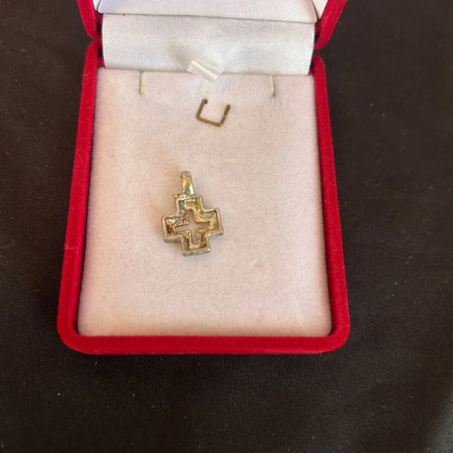 Silver embossed cross used