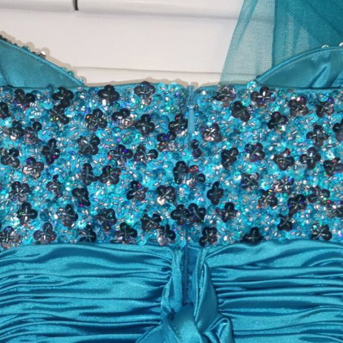 Charly Cocktail Dress Small turquoise with matching scarf like new