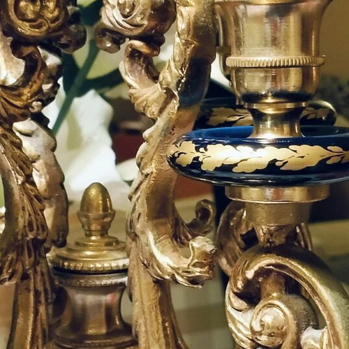 Neoclassical Limoge candlestick five holders like new
