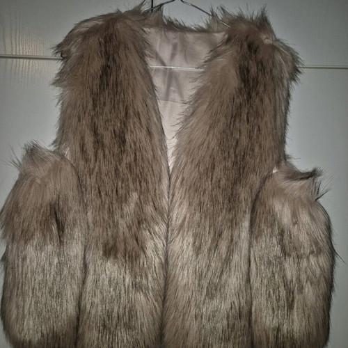Sleeveless vest in faux fur like new, dusty pink, size S