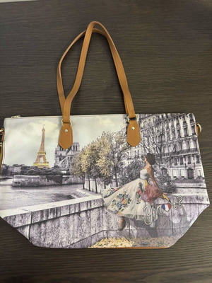 Y Not? Shoulder Bag Paris Print like new