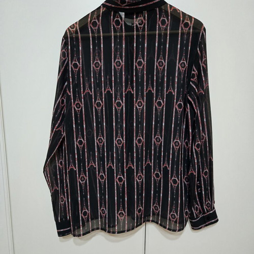 Gaëlle Paris Sheer Shirt New, Size L, Black and Red