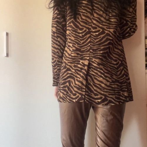 Shein leopard print blazer jacket new, size S, velvet-like