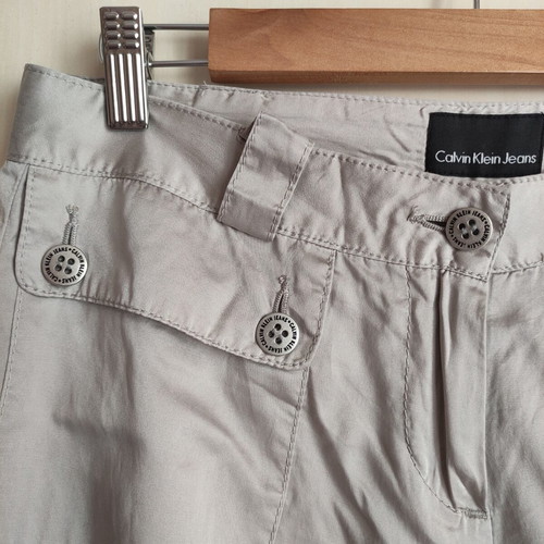 Calvin Klein Jeans silk pants used, medium size, silver gray