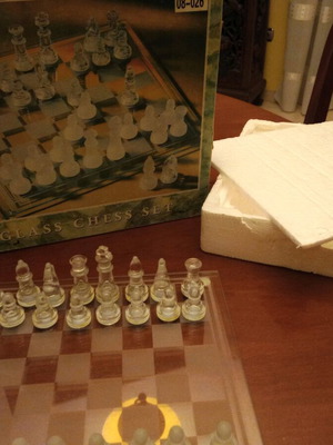 Glass chess 25 by 25 like new