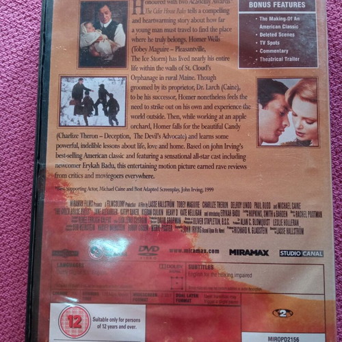 The Cider House Rules DVD like new, adventure romance