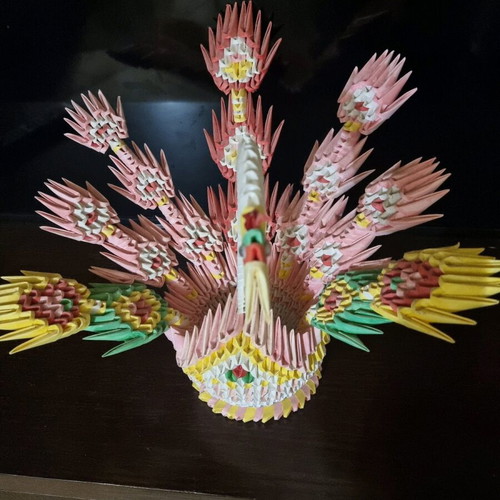 Origami peacock handmade 30cm like new