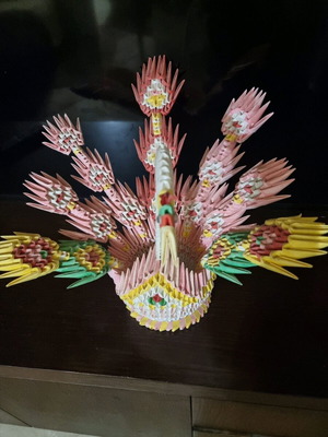Origami peacock handmade 30cm like new
