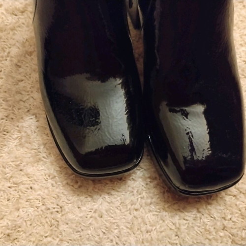 Carad patent leather ankle boots used, size 39, black, 9.5 cm heel