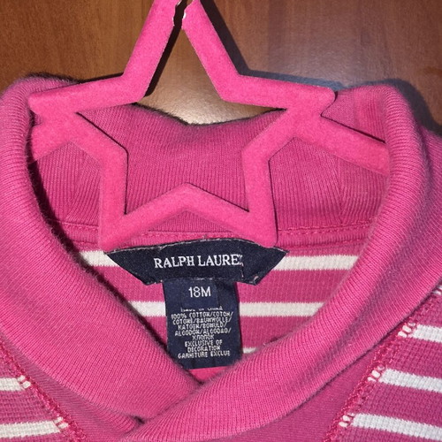 Ralph Lauren knitted sweater pink and white stripes 18 months like new
