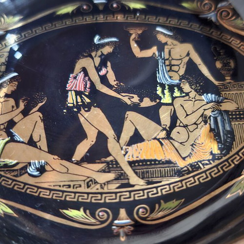 Hand Made Ashtray with Ancient Greek Design from Adis, like new