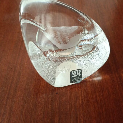Glass decoration with sparrow like new