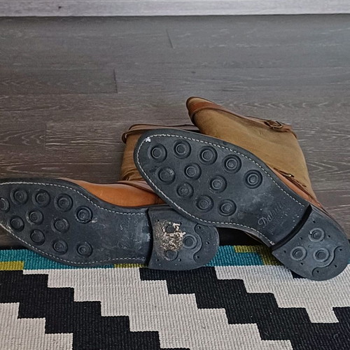 Regain riding boots handmade used, leather and fabric
