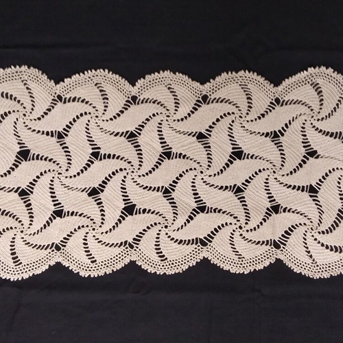 Handmade crochet runner used 58 x 26 cm