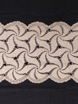 Handmade crochet runner used 58 x 26 cm