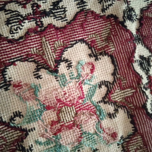 Handmade Counted Cross-Stitch Tablecloth 80x80 in Excellent Condition
