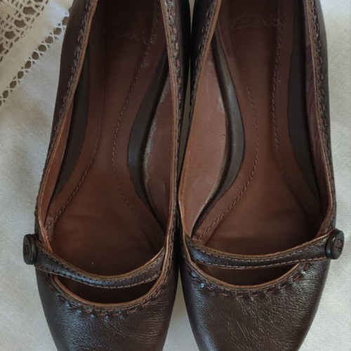 Clarks Mary Jane brown leather anatomical shoes, women's size 37
