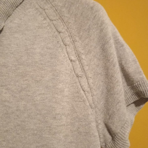Motivi short-sleeve knit sweater, gray, size M, 5% cashmere