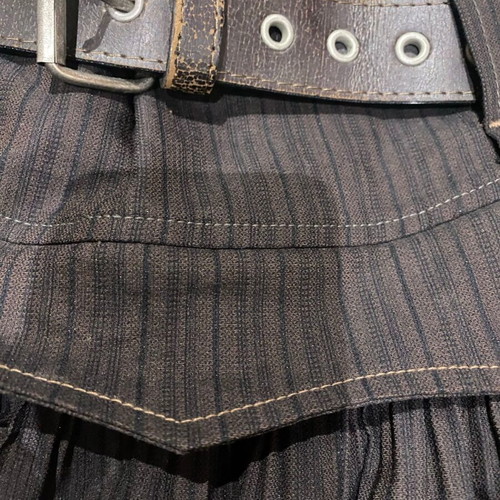 Brown mini skirt with leather belt S used