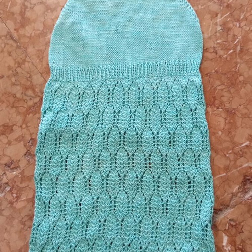 Handmade cotton children's dress turquoise, new, age 2