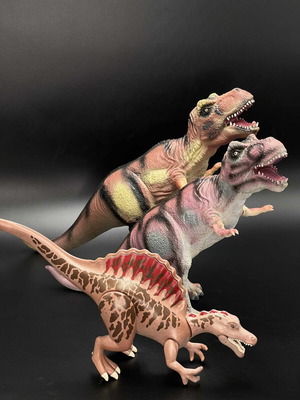 Dinosaur T-Rex two large sizes and Playmobil Spinosaurus used