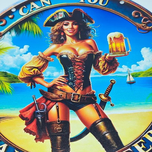 Vintage metal decorative sign Pirate Beer 20cm like new