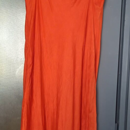 Vintage 90s Dosa silk dress with lace like new, orange