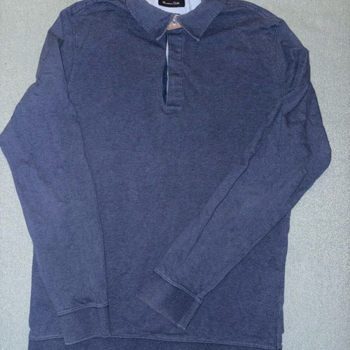 Massimo Dutti blouse with collar blue, new, size L