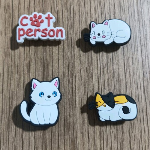 Decorative charms for crocs new, pack of 4 with cats