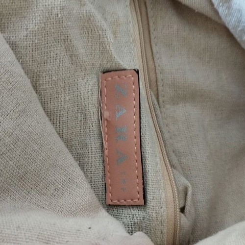 Zara backpack used, beige, fabric