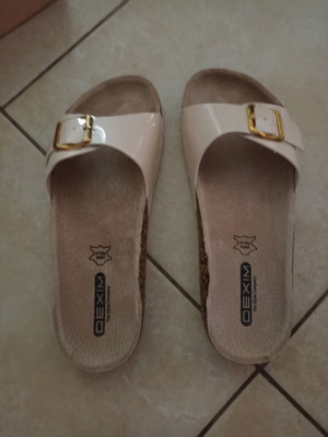Dexim slippers size 38 new, nude color, leather insole