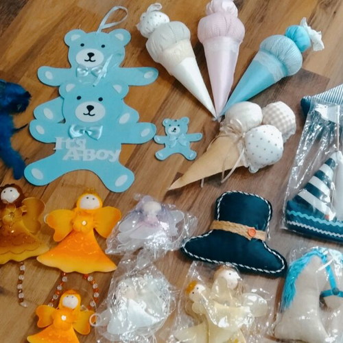 Fabric decorations new, pack of 20 pieces
