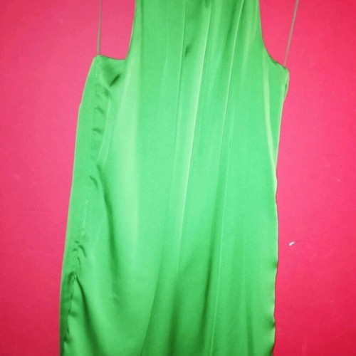 Zara satin off-shoulder dress like new, green, size M