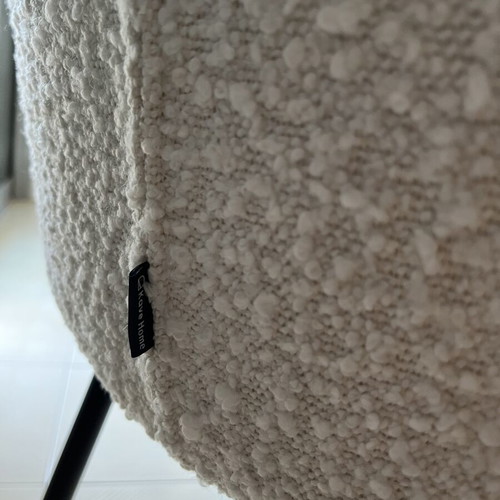Kave Home Ciselia dining chairs, white bouclé, set of 6
