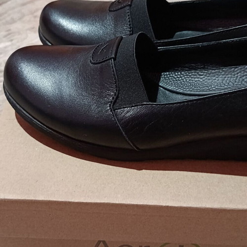 Aerostep women's black leather anatomical shoes size 38