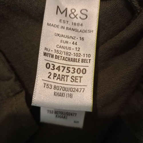 Marks & Spencer women's khaki pants like new, 100% cotton, XXL