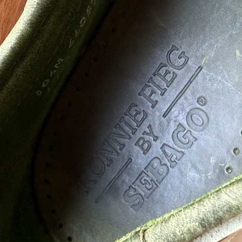 Sebago Dockside boat shoes used, green, size EU 44.5
