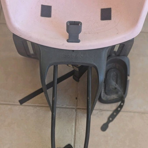 Bobike bicycle seat used, pink, missing rubber base and footrest