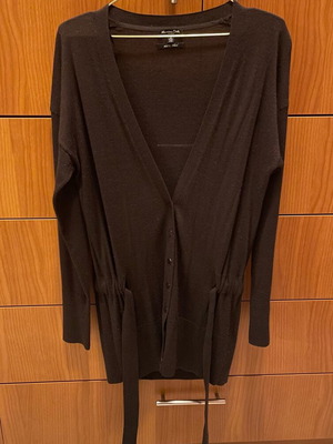 Massimo Dutti cardigan 100% wool with belt, like new, brown, size S
