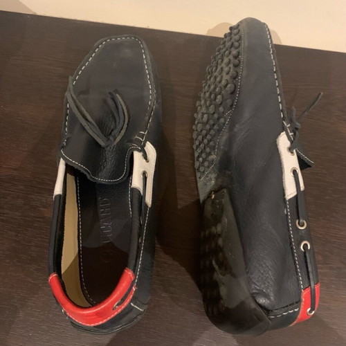 Chicago men's shoes used, moccasin style, size 44, blue and red