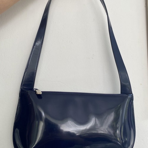 Furla shoulder bag like new, blue patent leather