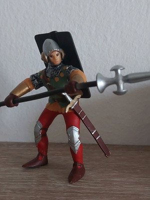 Knight miniature used with spear and shield