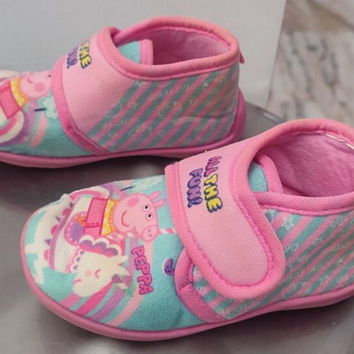 Peppa children's slippers size 26 like new, pink multicolor