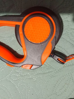 Retractable dog leash new, orange and black