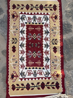 Turkish knitted decorative wall rug like new, 1950-60