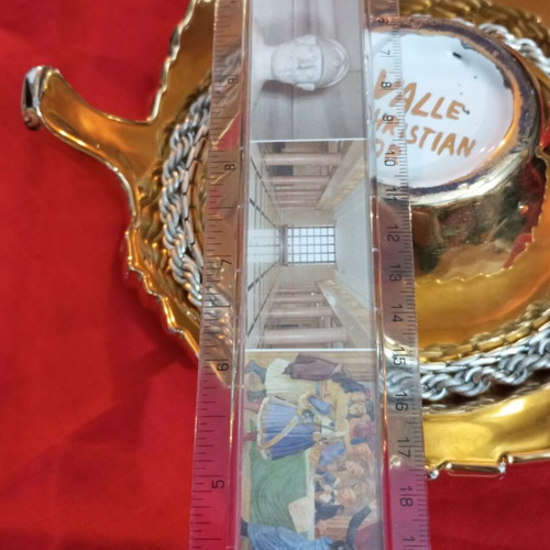 Christian Dior Galle gold-plated ceramic and porcelain ashtray 1960s