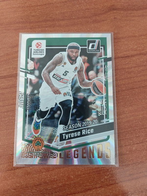 Panini Donruss Euroleague 2023-2024 Tyrese Rice numbered Holo Laser card like new