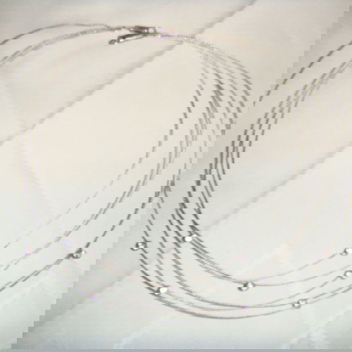 Choker vintage κολιέ σαν καινούργιο με πέντε σειρές ασημένιο σύρμα και διαφανείς πέτρες