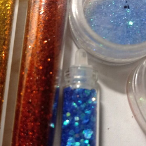 Glitter σκόνη σαν καινούργιο, σετ με διάφορα χρώματα